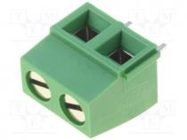 Terminal block, angled 90, 0.03....1.5mm2, 5mm, ways 2, 13.5A, 300V