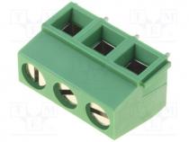 Terminal block, angled 90, 0.03....1.5mm2, 5mm, ways 3, 13.5A, 300V