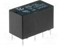 Relay electromagnetic, DPDT, Ucoil 12VDC, 1A/125VAC, 1.25A/30VDC