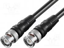 Cable, 75, 3m, BNC plug, both sides, black