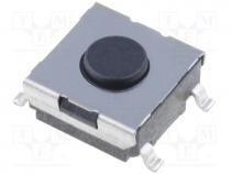 Microswitch, 1-position, SPST-NO, 0.05A/24VDC, SMT, 0.98N, 6x6mm