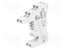 Socket, PIN 8, 12A, 300VAC, Mounting DIN, on panel, -40....70C