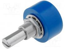 Potentiometer  shaft, single turn, 2k, 1W, 15%, 6.35mm, linear