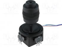 Joystick, 0....10kٱ5%,3- axes, FIRE function, 1 x NO contact