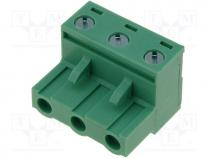 Pluggable terminal block, plug, 7.5mm, straight, ways 3, 20A, 400V