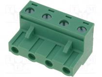 Pluggable terminal block, plug, 7.5mm, straight, ways 4, 20A, 400V