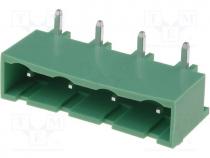 Pluggable terminal block, socket, male, 7.5mm, angled, ways 4, 20A