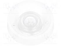 LED lens, round, Mat  silicone, transparent, 46....73, Colour  white