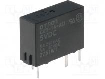 Relay  electromagnetic, SPST-NO, Ucoil 5VDC, 5A/250VAC, 5A/30VDC