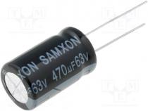 Capacitor  electrolytic, THT, 470uF, 63V, Ø12.5x20mm, Pitch 5mm