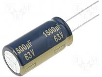 Capacitor  electrolytic, 1500uF, 63V, Ø18x35.5mm, Pitch 7.5mm, 20%