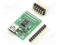 Controller, servomechanism driver, 5....16VDC, Channels 6, USB-UART
