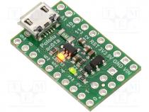 A-star, ATMEGA32U4, 5.5....15VDC, PWM 7, No.of in./out 15, Anal.in 8