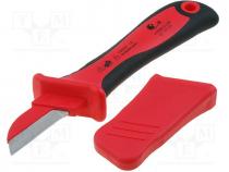 Knife, for electricians, insulated, Blade type  straight, 195mm