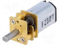 Motor  DC, with gearbox, 3....9VDC, LP, 250 1, dbl.sided shaft  no