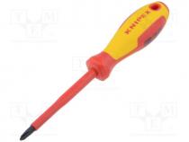 Screwdriver, Phillips cross, insulated, Blade  PH2, 1kVAC