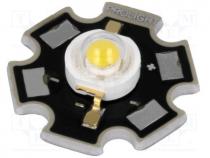 Power LED, STAR, 3W, white neutral, 4100-4500K, 192-249.6lm, 130