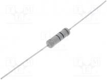 Resistor  metal oxide, THT, 22, 3W, 5%, Ø5x15mm, Leads  axial