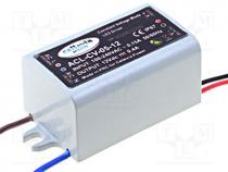 Pwr sup.unit  switched-mode, for LED diodes, 5W, 12VDC, 0.4A, IP67