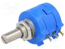 Potentiometer  shaft, multiturn, 10k, 2W, 5%, 6.35mm, linear, IP65