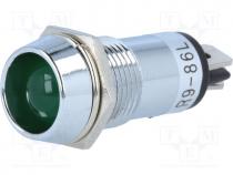 Indicator  LED, recessed, 24VDC, Cutout  Ø14.2mm, IP40, brass