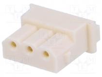 Plug, wire-board, female, PIN 3, w/o terminals, 2.5mm, for cable