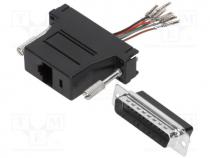 Transition  adapter, RJ45 socket, D-Sub 25pin male