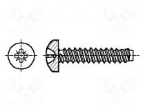 Screw, for metal, 2,9x9,5, Head  cheese head, Pozidriv, steel, zinc