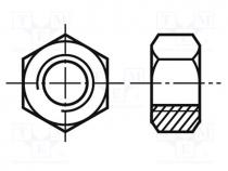 Nut, hexagonal, M3, polyamide, H  2.4mm, 5.5mm, DIN  555