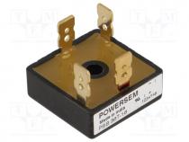 Single phase rectifier bridge, 1600V, 30A, square