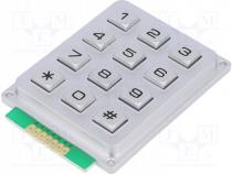 Keypad  metal, Number of keys  12, none, metal, 200m, 1.2N, 20mA