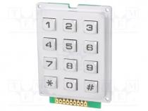 Keypad  metal, Number of keys  12, LED, metal, 200m, 1.2N, 20mA
