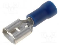 Terminal  flat, 6.3mm, 0.8mm, female, 1.5....2.5mm2, crimped, blue