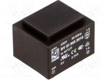 Transformer  encapsulated, 2.3VA, 230VAC, 6V, 383mA, Mounting  PCB