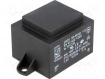 Transformer  encapsulated, 6VA, 230VAC, 7.5V, 800mA, 800mA, 200g