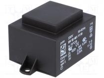 Transformer  encapsulated, 10VA, 230VAC, 9V, 9V, 556mA, 556mA, 300g