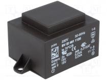 Transformer  encapsulated, 10VA, 230VAC, 15V, 15V, 333mA, 333mA