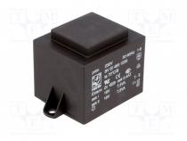 Transformer  encapsulated, 15VA, 230VAC, 18V, 18V, 417mA, 417mA