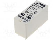 Relay  electromagnetic, DPDT, Ucoil 12VDC, 8A/250VAC, 8A/24VDC, 8A