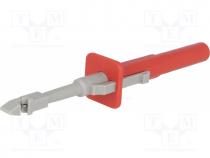 Clip-on probe, with puncturing point, 10A, red, 4mm, Ø  4mm