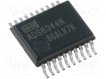 A/D converter, Channels 8, 16bit, 100ksps, 2.7....5.25VDC, SSOP20