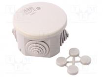 Enclosure  junction box, Z 35mm, with membrane cable glands