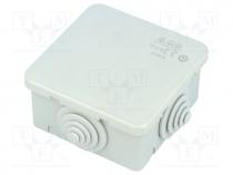 Enclosure  junction box, X 65mm, Y 65mm, Z 32mm, grey, IP44