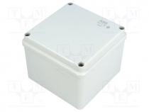 Enclosure  junction box, X 100mm, Y 100mm, Z 80mm, grey, IP55