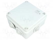 Enclosure  junction box, X 100mm, Y 100mm, Z 50mm, grey, IP55