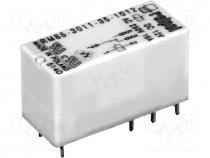 Relay  electromagnetic, SPDT, Ucoil 12VDC, 16A/250VAC, 16A/24VDC