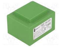 Transformer  encapsulated, 16VA, 230VAC, 6V, 6V, Mounting  PCB, IP00