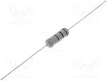 Resistor  metal oxide, THT, 100, 5W, 5%, Ø6x17mm, Leads  axial