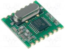 Module  RF, FM transceiver, FSK, 433.92MHz, SPI, -105dBm, 5dBm, SMD