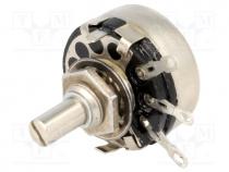 Potentiometer  shaft, single turn, 2.2k, 2W, 20%, soldered, 6mm